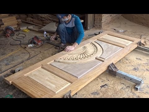 Amazing Techniques Carpenters Woodworking Peak Skills - Build A Modern Front Doors Wooden Beautiful