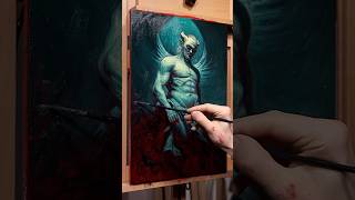 No red will be used above the base layer in this painting #art #oilpainting #artist #devil