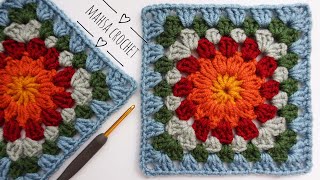 آموزش بافت موتیف مهر | قلاب بافی مهسا How to Crochet Mehr Granny Square | Mahsa Crochet