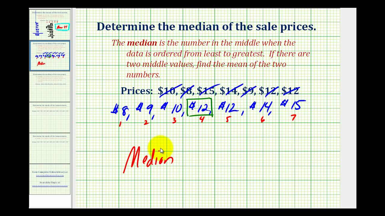 Ex: Find the Median of a Data Set