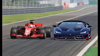 Ferrari F1 2018 vs Lamborghini Centenario - Monza