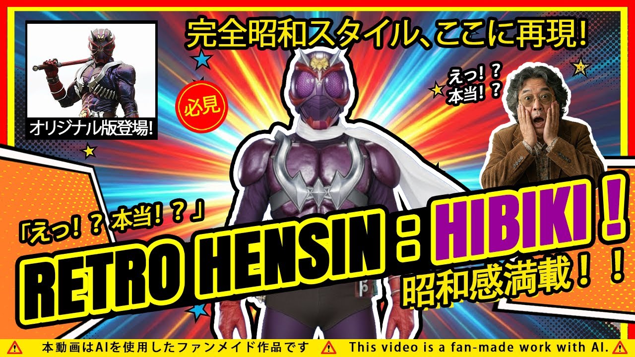 Retro Henshin : Kamen Rider Hibiki — Showa Style! | レトロ変身：ブレード ― 昭和スタイル！