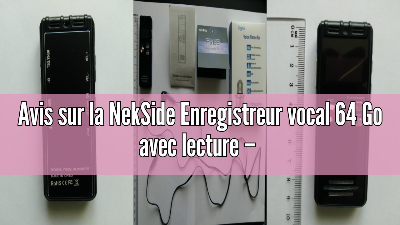 Enregistreur Vocal 64 Go Avec Réduction De Bruit - Jusqu'à 800h D'enregistrement, Micro Haute Qualité - 12