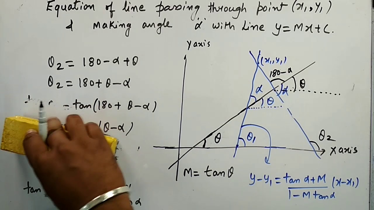 Straight line Part 7 | equation of line through a point and making an ...