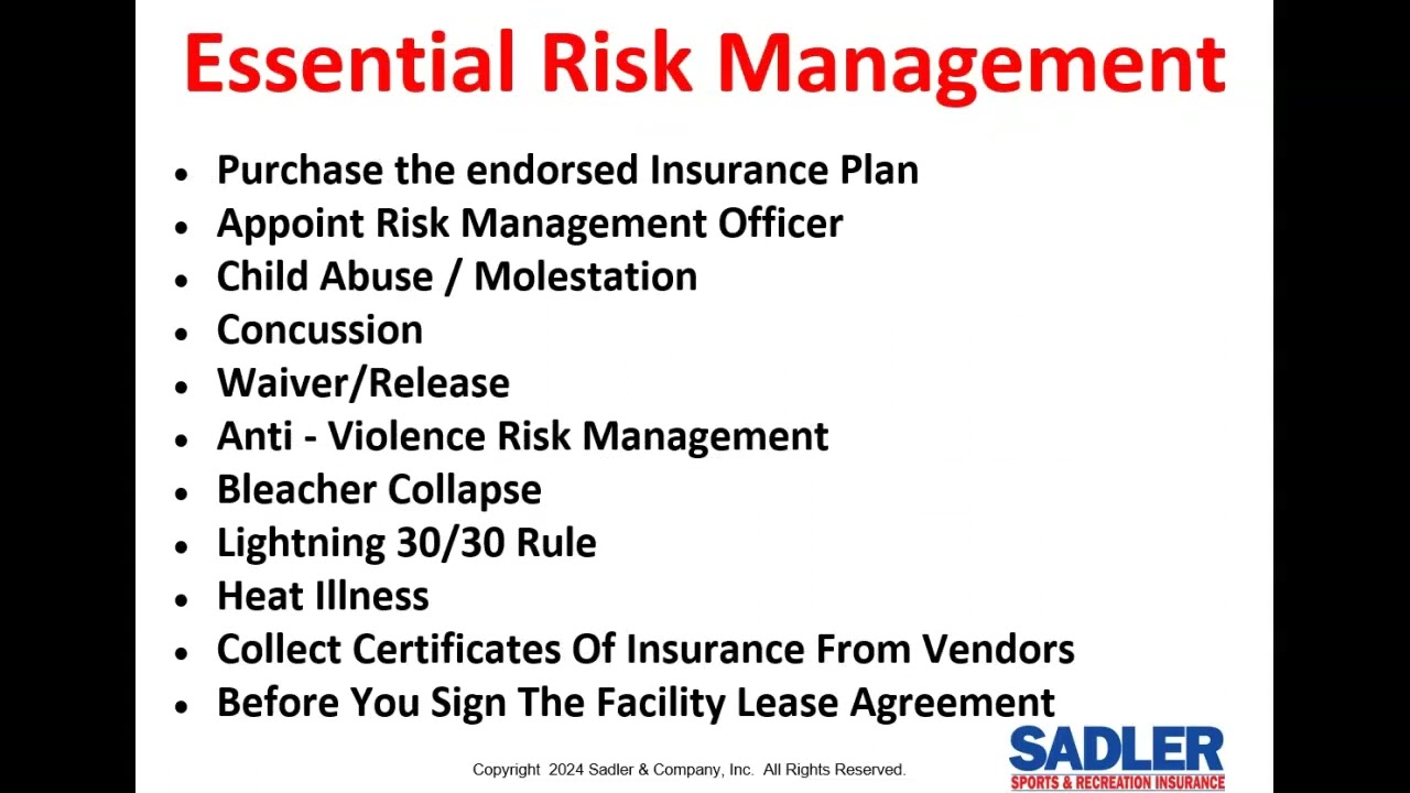 Dixie Softball Insurance And Risk Management Overview