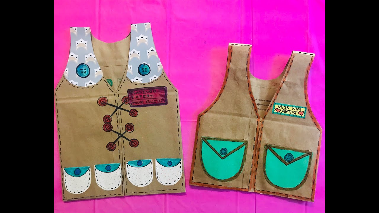 Pattern Paper Bag Vest Template