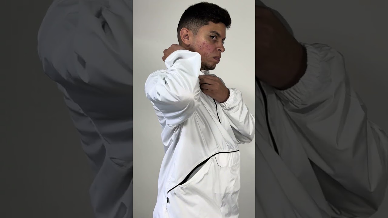 Jaqueta Corta Vento Vizu07 Anorak Line Logo New - Branca