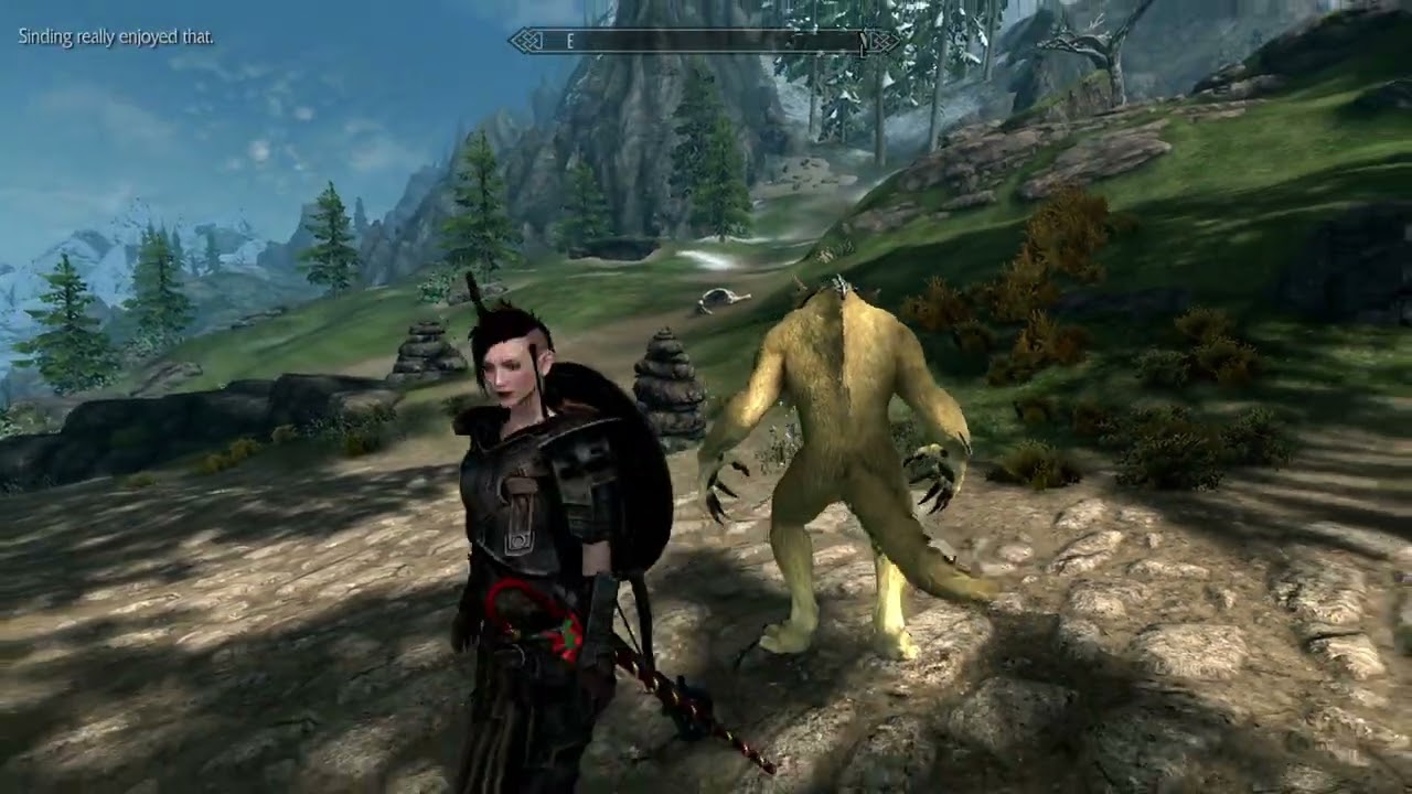 (Skyrim mod preview) Friendly paired animations for werewolves (Static cam)