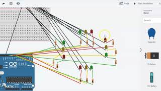 Four-way traffic light simulating circuit
