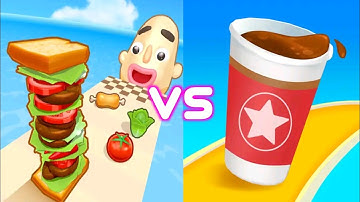 Sandwich Runner VS Coffee Run 3D - Gameplay Walkthrough Android, IOS Part 1