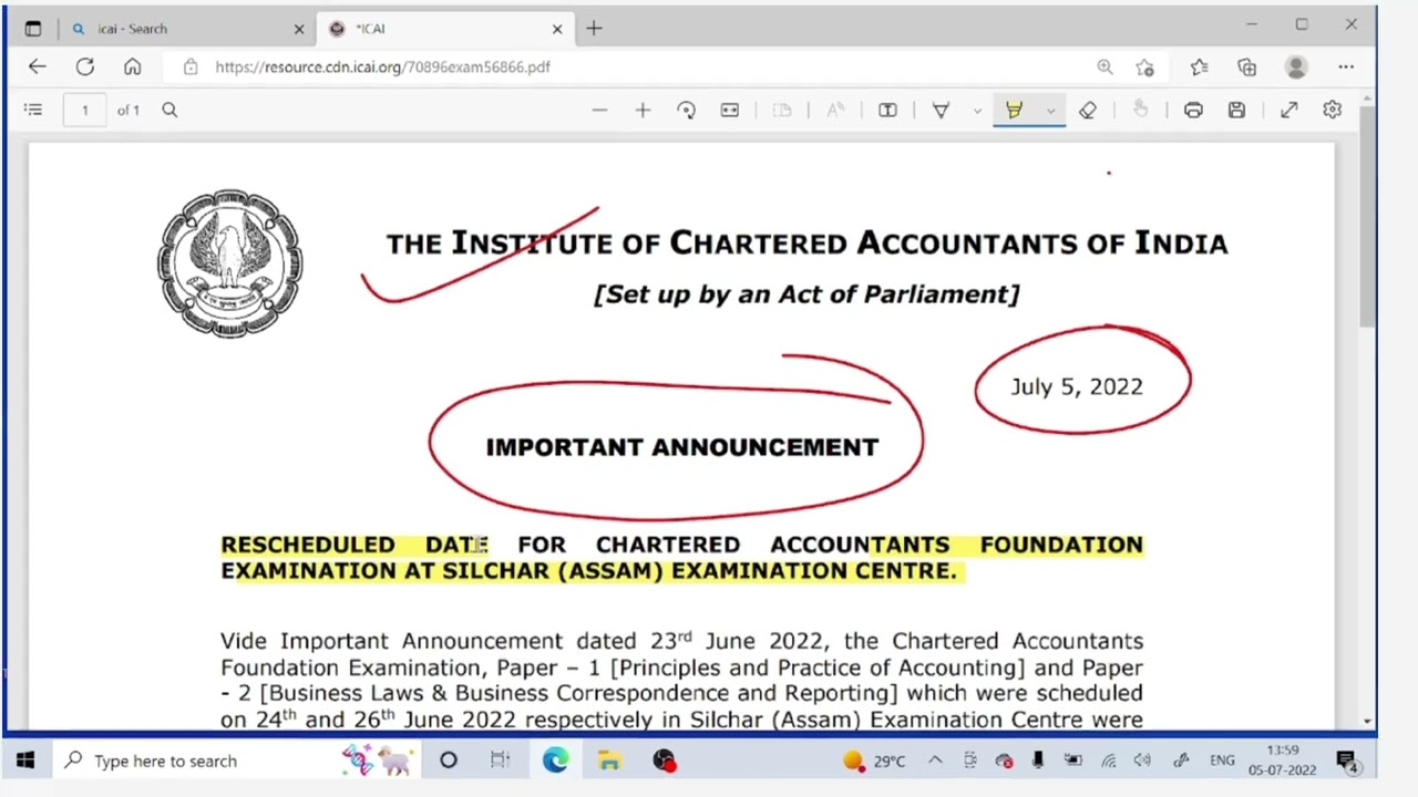 BREAKING NEWS | ICAI Biggest Announcement | CA Foundation June 2022 Exams |Postponed Exam Reschedule