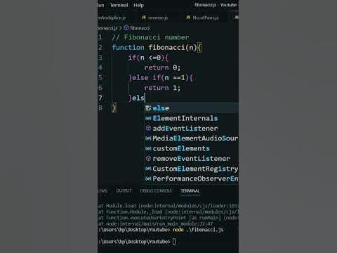 Fibonacci number javascript #shorts #viral 👀🔥 - YouTube