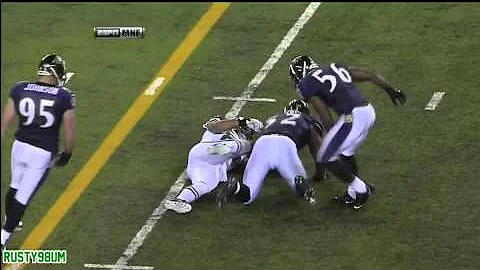 Ray Lewis Tackles Dustin Keller HARD!