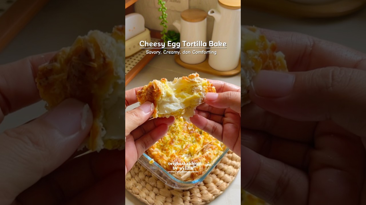 Cheesy egg tortilla bake. Bakenya pakai oven mini 