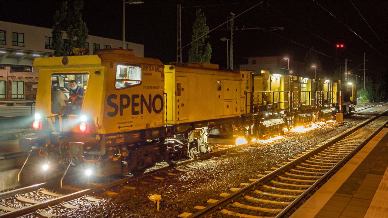 RAIL GRINDER Speno RR 24 MC-7 Makes The Sparks Fly!