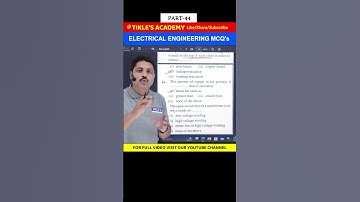 ELECTRICAL ENGINEERING OBJECTIVE QUESTIONS (MCQ) PART 44 #shorts #electricalengineering