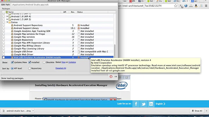 안드로이드 에뮬레이터 향상하기: 인텔 하씬 액셀러레이터 설치