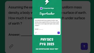 Dreambridge Superteacher | JEE Question of the Week – 21 #shorts