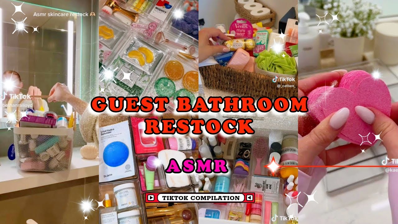 Restocking Guest Bathrooms and Skincare Stuff | ASMR Sounds ✨ TikTok Compilation
