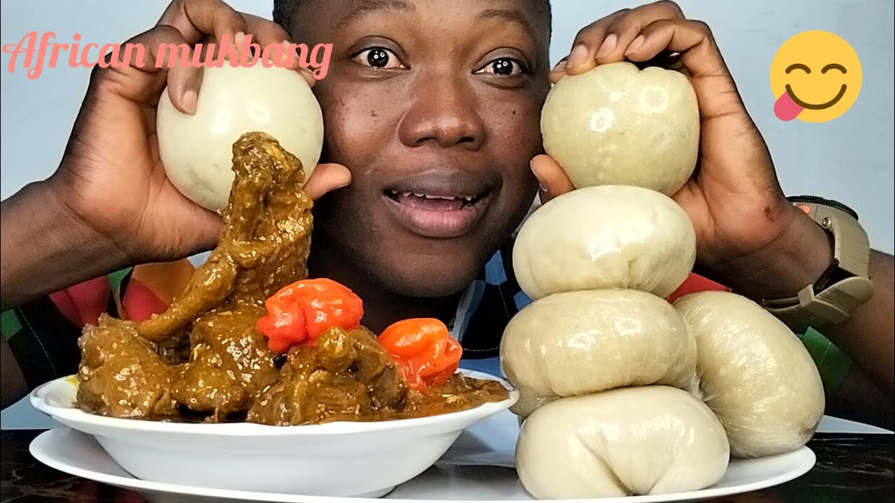 most delicious African food (pounded yam and Garry fufu with ogbono