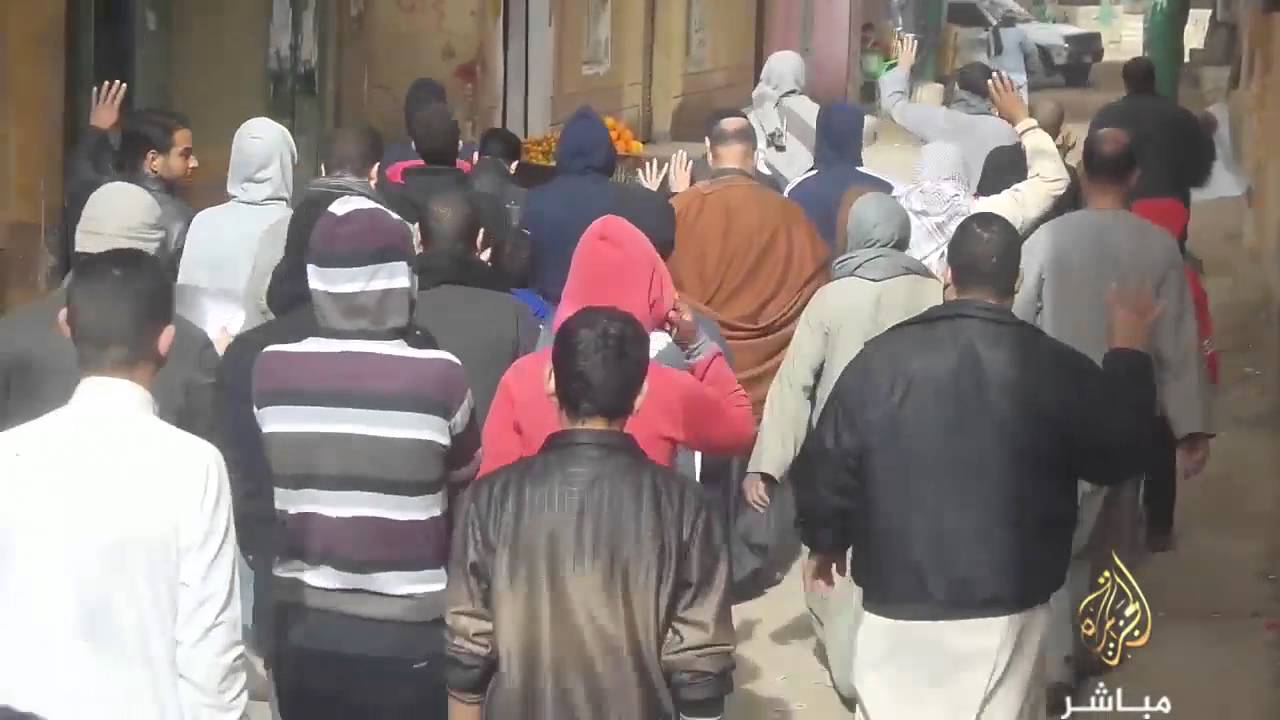 #شاهد .. مسيرة لمناهضي الانقلاب العسكري بقرية المنصورية بالجيزة