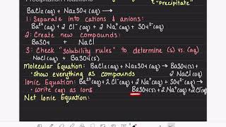 94: Precipitation reactions & solubility rules