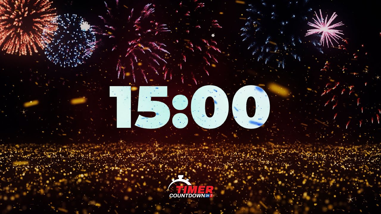 15 Minute Celebration Timer 🎆⏰ | Fireworks Countdown for Events ...