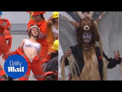 Abstract performance to celebrate Switzerland's rail opening - Daily Mail