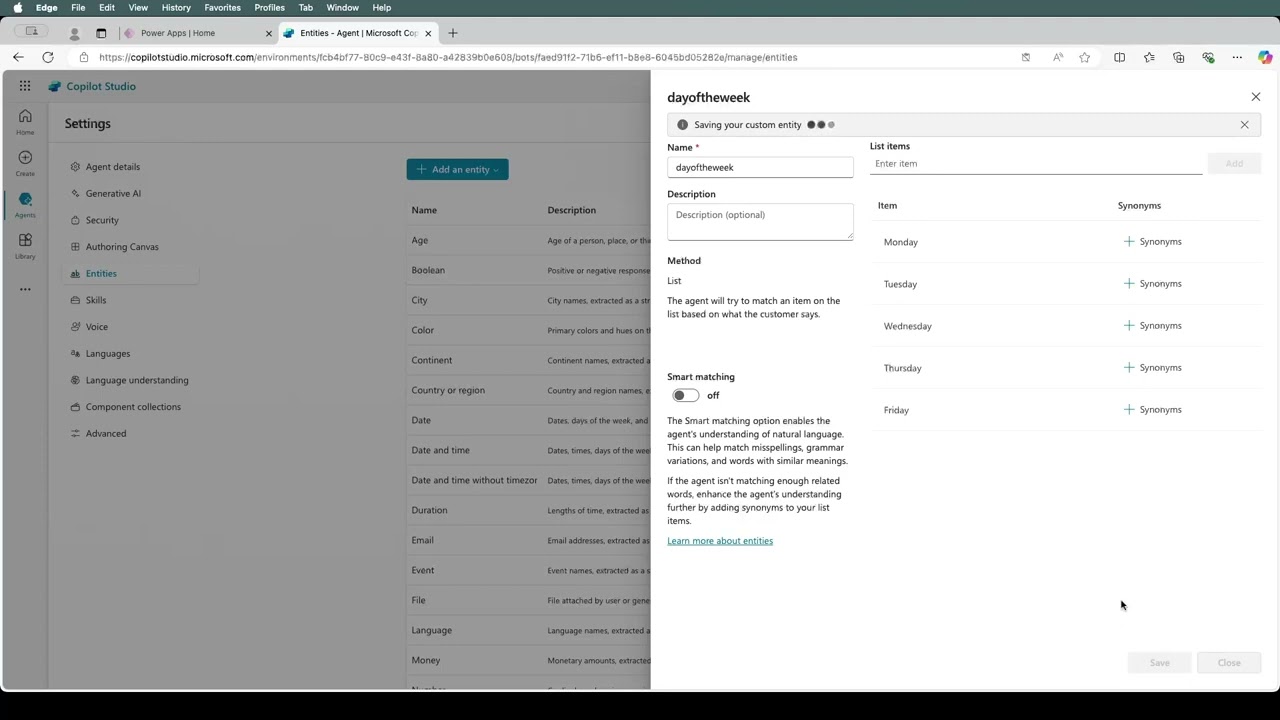 **What is a Closed List Entity in Copilot Studio?**
