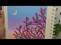 Easy night scenery painting #art #painting #youtuber #youtubevideo