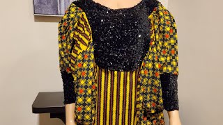 How to cut and sew Bubu Gown with Sequin Neckline screenshot 3