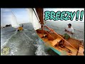 Homemade Plywood Sailing Boats, Nice Wind!