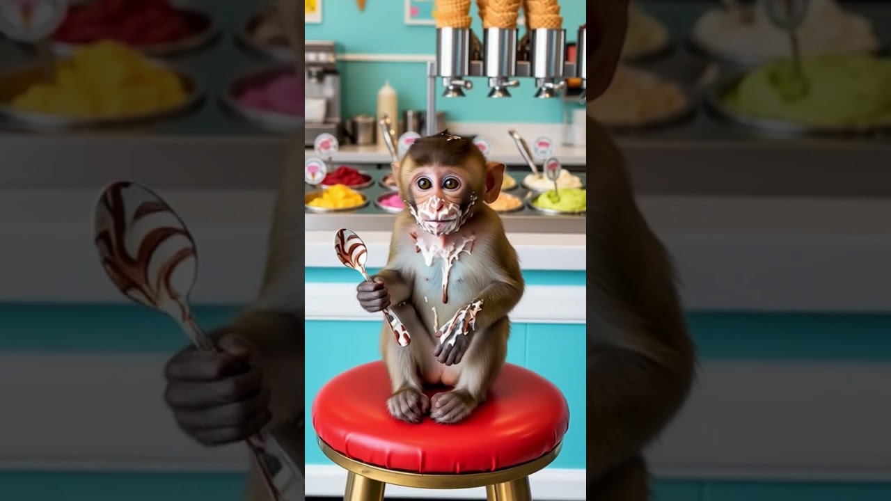 Funny Monkey Eating Cake 🎂 | Cute Monkey Dessert Time 🍰 | Monkey Cake Video 2025