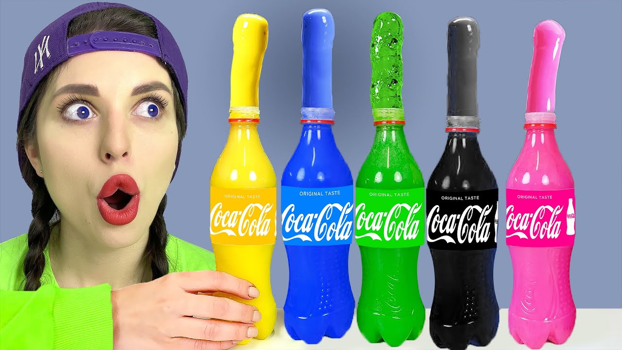 Rainbow Dessert Honey Jelly Bottle Candy Mukbang Challenge by Macaroon TV YouTube