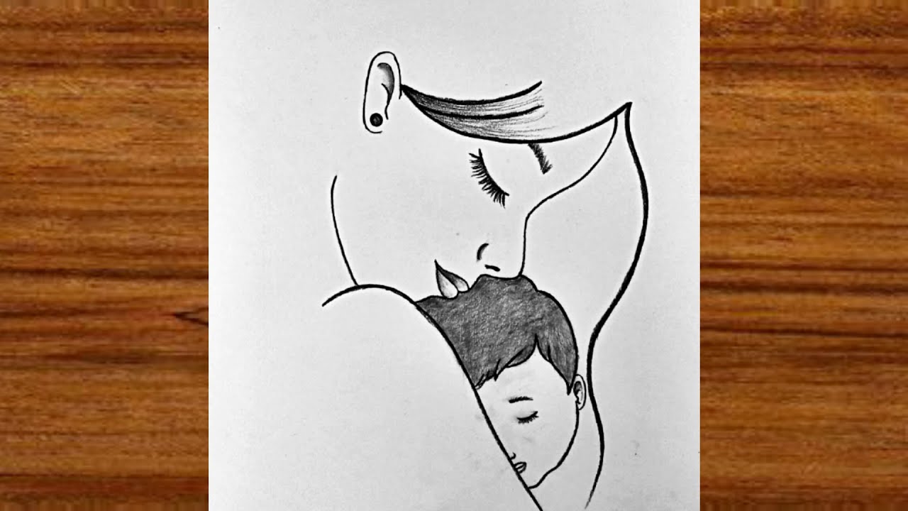 How to draw Mother and Daughter | Mother's Day drawing | pencil sketch for beginners | Easy drawing