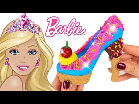 Play Doh Sparkle Barbie Disney Princess Shoes High Heels Cake Play Doh Toys For Kids