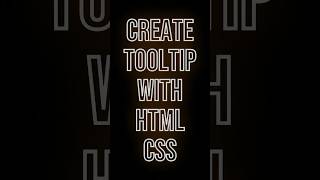 How To Make Tooltip | Html Css Javascript #html5 #htmltutorial #css3 #htmlcss #shortvideo #shorts