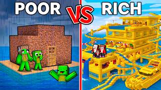 JJ and Mikey : Family SEA HOUSE Battle in Minecraft (Maizen)