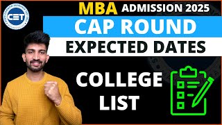 MBA Cap Round Dates 2025 | When Mba Cap round Process will start