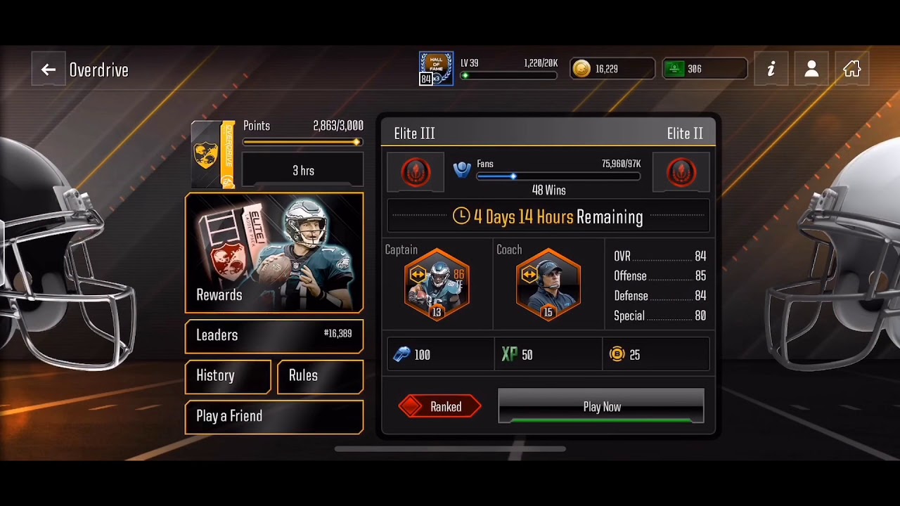 Madden NFL Overdrive:  3,000 POINTS!!!!!