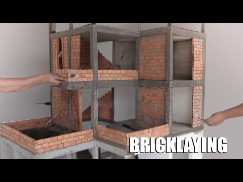 How to Make a reinforced CONCRETE Home || BRICKLAYING