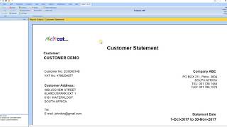 Multicat BMS - Customer Statement and Transactions