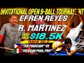Exciting match between efren reyes vs rafael martinez at invitational open 9 ball tournament