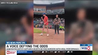 Midlands teen goes viral singing the National Anthem at the Columbia Fireflies game