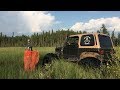 Low pressure tires on muskeg. Oilfield