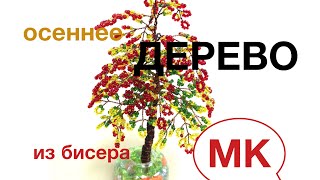ОСЕННЕ ДЕРЕВО ИЗ БИСЕРА. Autumn tree out of BEADS. БИСЕРОПЛЕТЕНИЕ для НАЧИНАЮЩИХ ОСЕННЕ ДЕРЕВО ИЗ БИСЕРА. Autumn tree out of BEADS. БИСЕРОПЛЕТЕНИЕ для НАЧИНАЮЩИХ