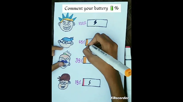 Which emoji is your battery percentage right now? 🔋💙 #shorts #creative #artist #art #drawing
