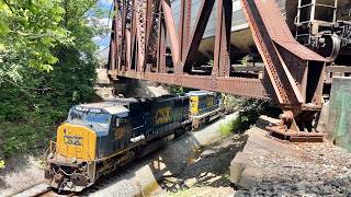 Mystery Locomotives, Over & Under Trains, 6 Locomotive Train With CP Power Working Hard Up The Hill