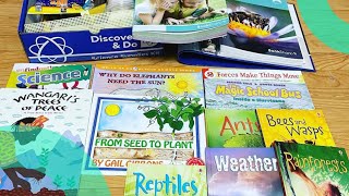 BookShark Science Level A Unboxing and Flip Through. homeschool literature based science curriculum