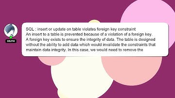 SQL : insert or update on table violates foreign key constraint